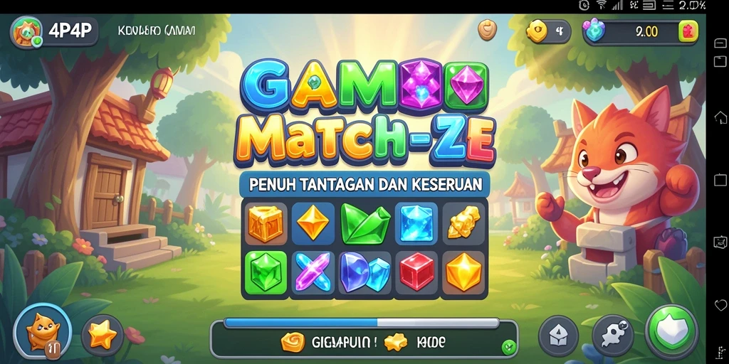 Screenshot menampilkan gameplay seru dan penuh warna dari 4P4P.