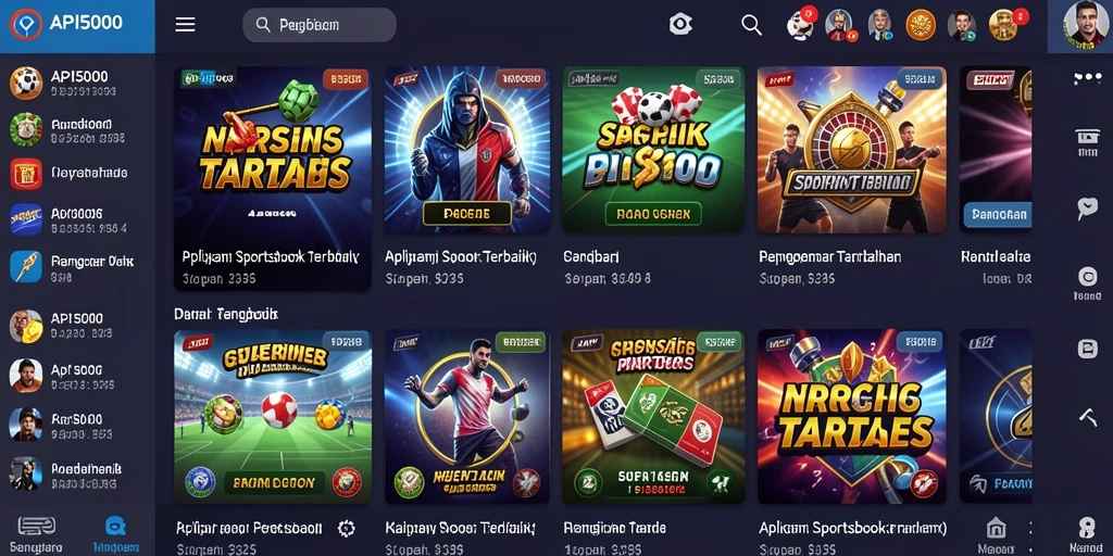 Tampilan menarik dari gameplay aplikasi Sportsbook API5000.