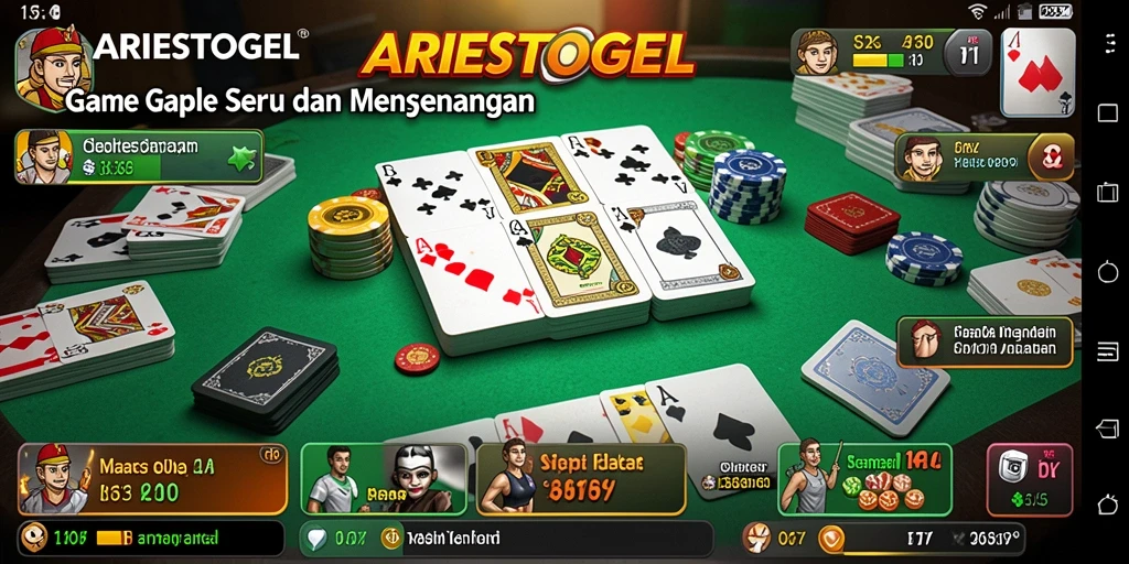 Tampilan gameplay ARIESTOGEL yang seru saat bermain Gaple.