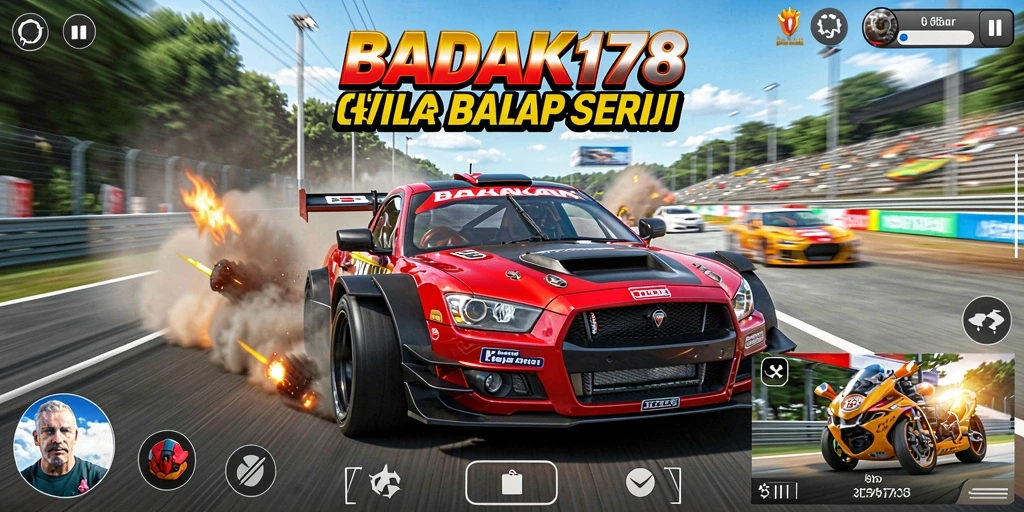 Tampilan gameplay menarik dari BADAK178 saat balapan.