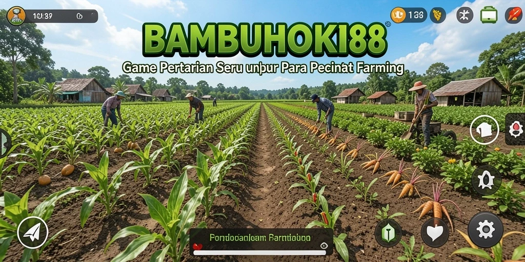 Tampilan gameplay unik dan menarik dari BAMBUHOKI88 dalam dunia Farming.