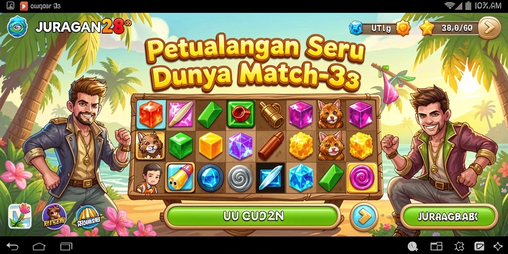 Tampilan gameplay JURAGAN28 yang seru dalam aksi Match-3.