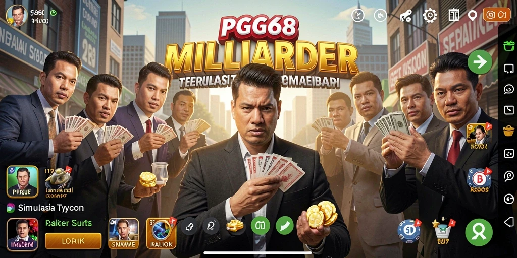 Tampilan gameplay Tycoon yang mendebarkan di PGG68.