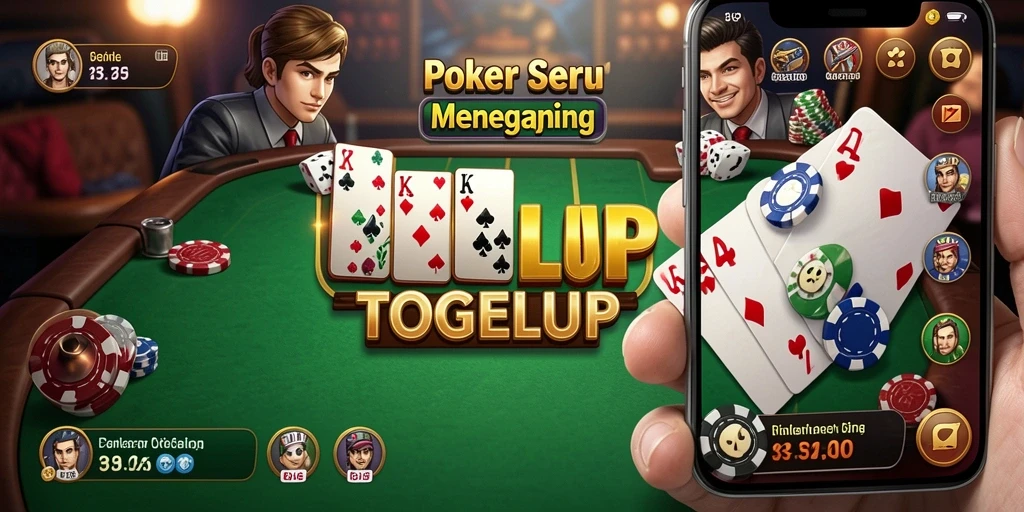 Screenshot gameplay TOGELUP yang menampilkan aksi poker seru.