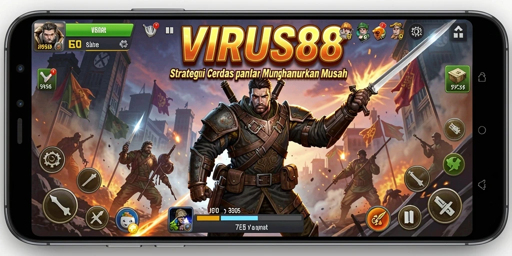 Screenshot gameplay <strong>VIRUS88</strong> menampilkan aksi strategi yang intens.