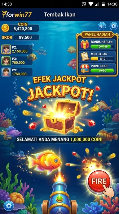 Tampilan aplikasi forwin77 yang menarik dan mudah dinavigasi.